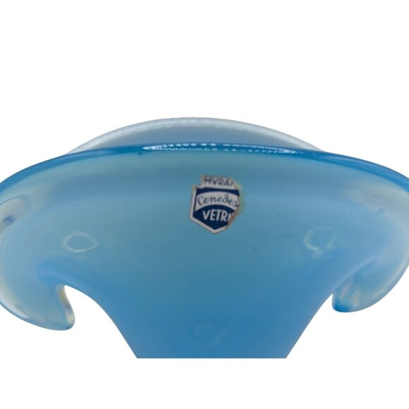 Vintag Italian Azzura Blue Clamshell Vase - Picture 2 of 14